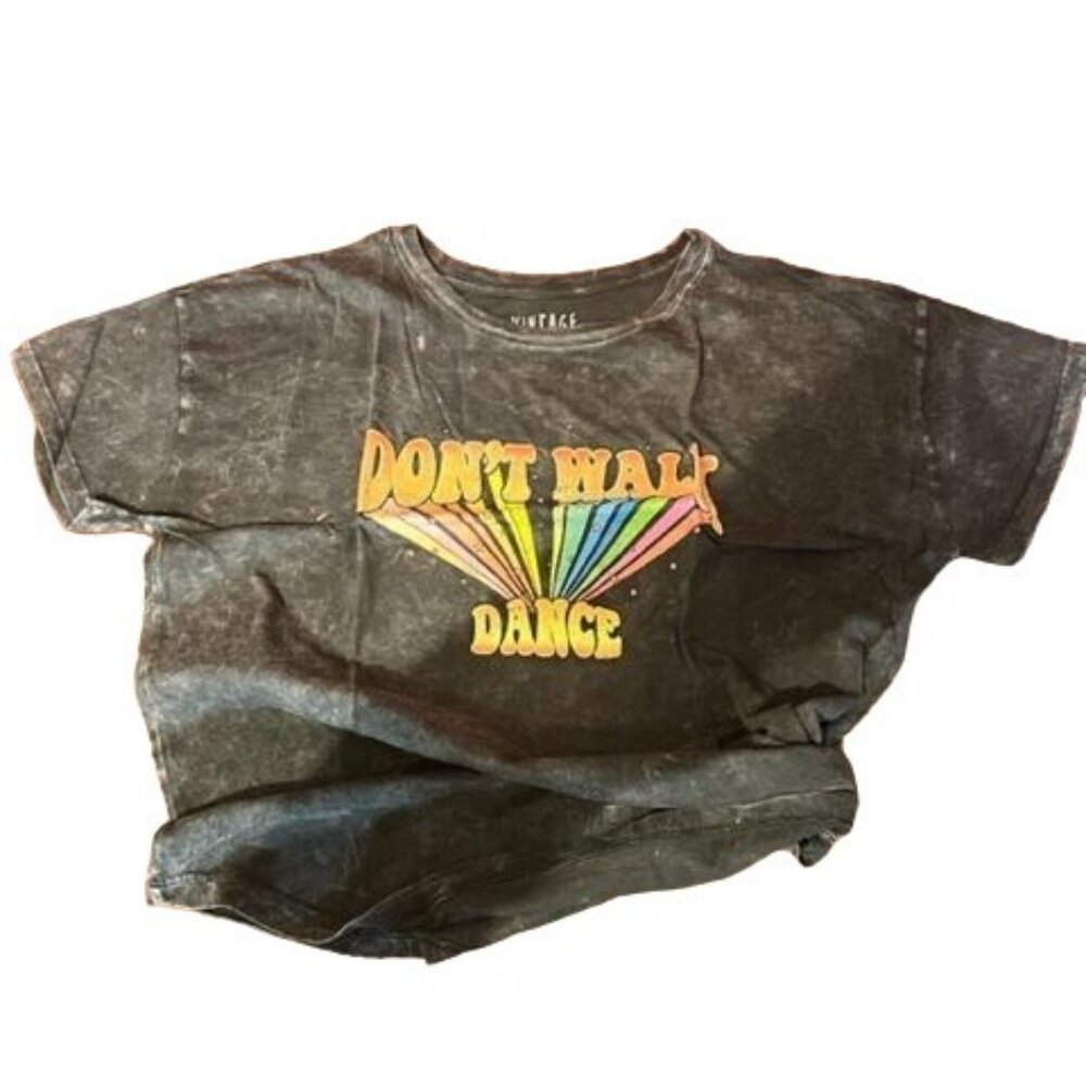 Vintage Canvas "Dont Walk Dance" T-Shirt - 100% Cotton - Black‎ Colorway